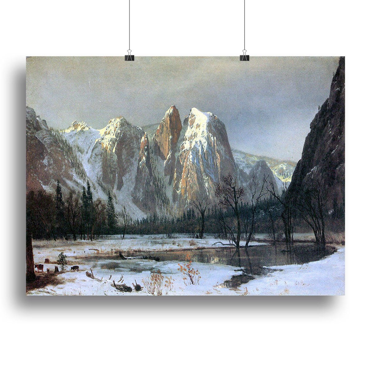 Cathedral Rocks Yosemite by Bierstadt Canvas Print or Poster