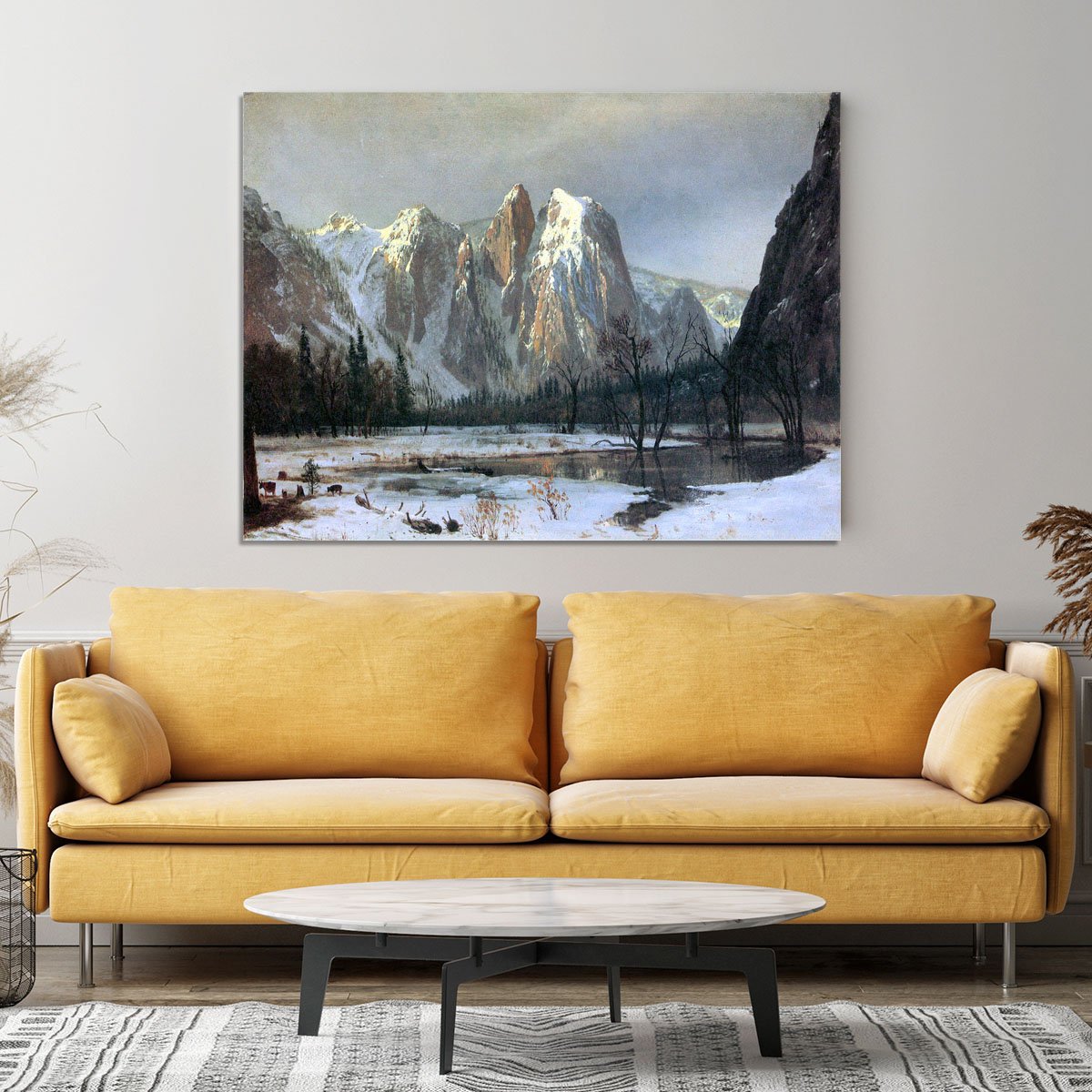 Cathedral Rocks Yosemite by Bierstadt Canvas Print or Poster