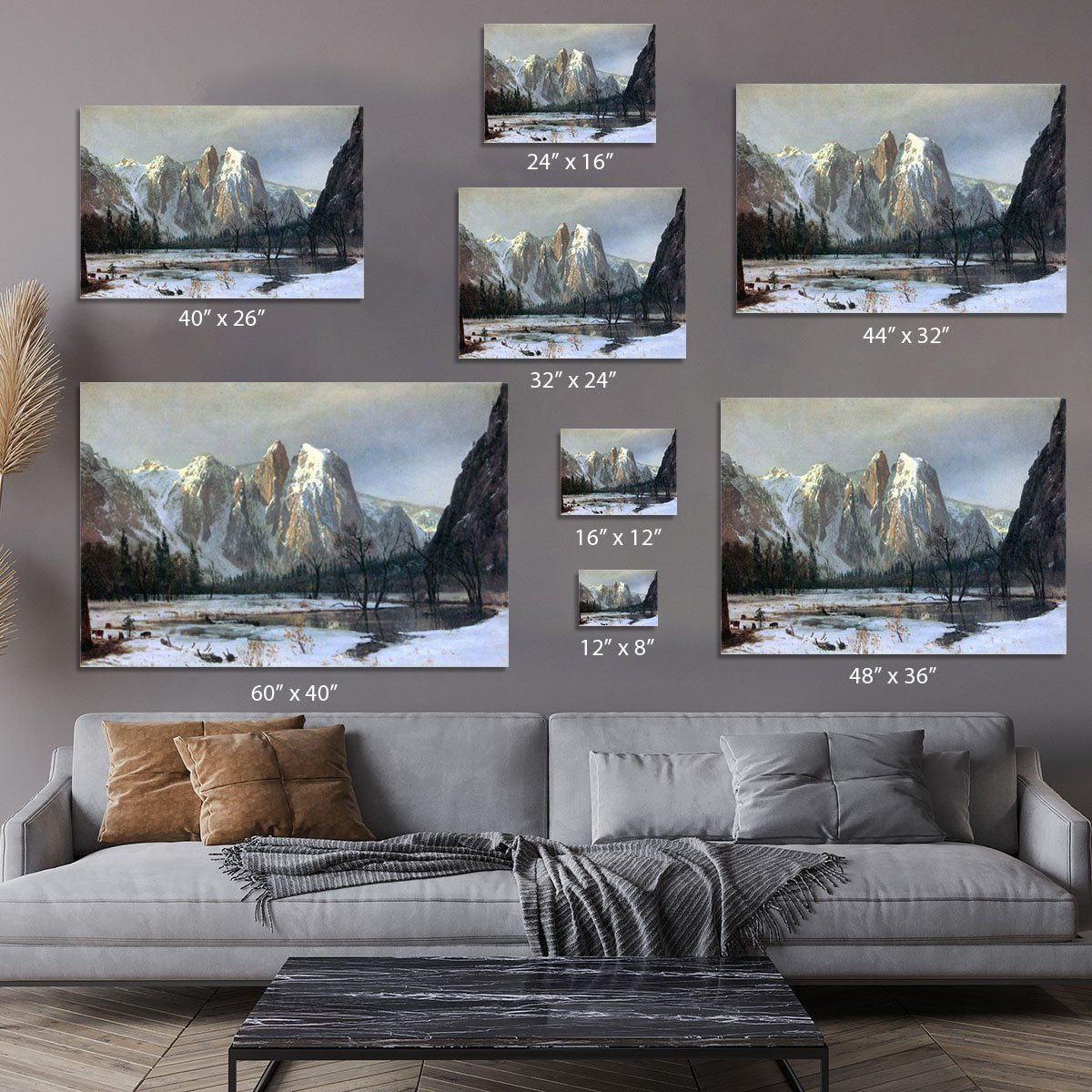 Cathedral Rocks Yosemite by Bierstadt Canvas Print or Poster