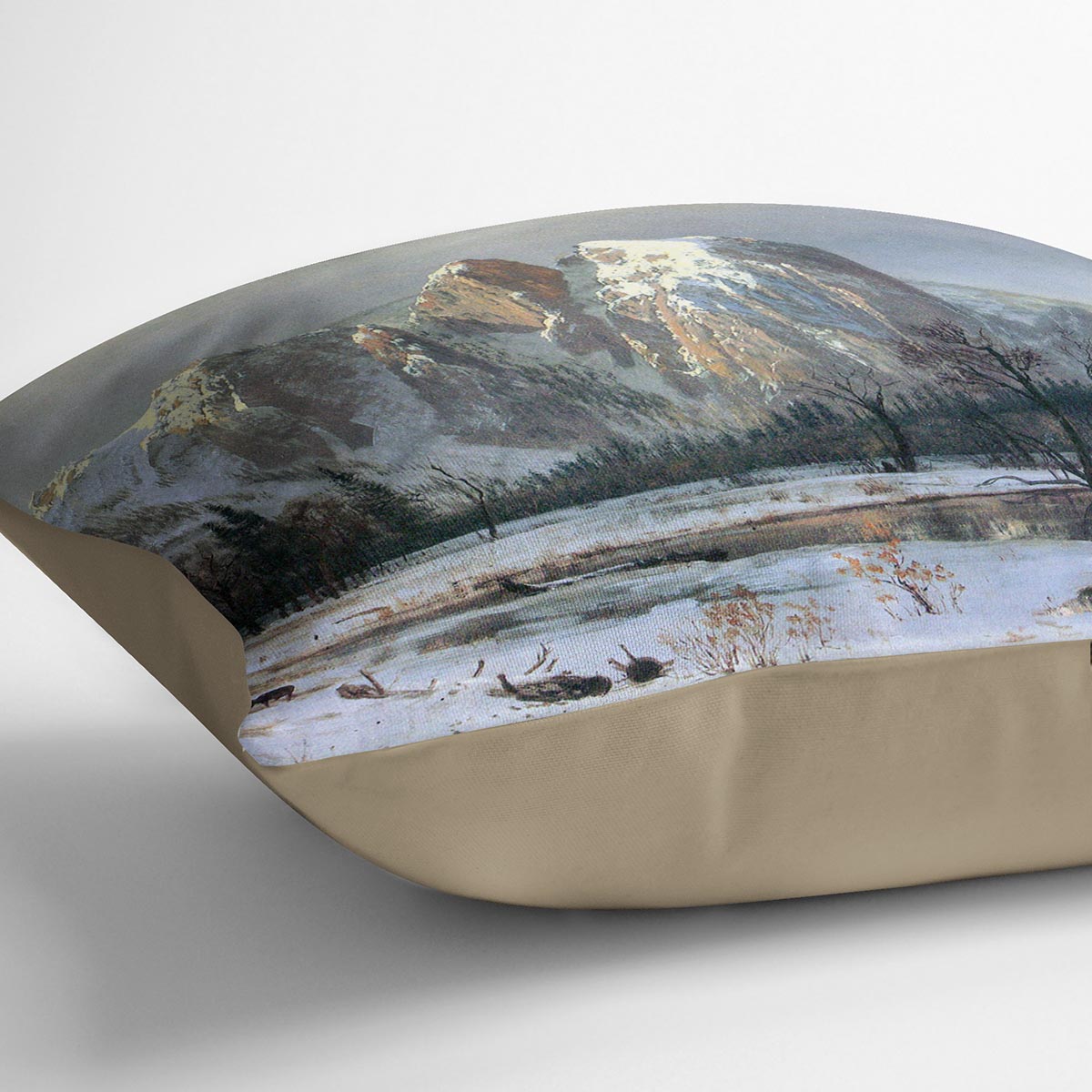 Cathedral Rocks Yosemite by Bierstadt Cushion - Canvas Art Rocks - 2