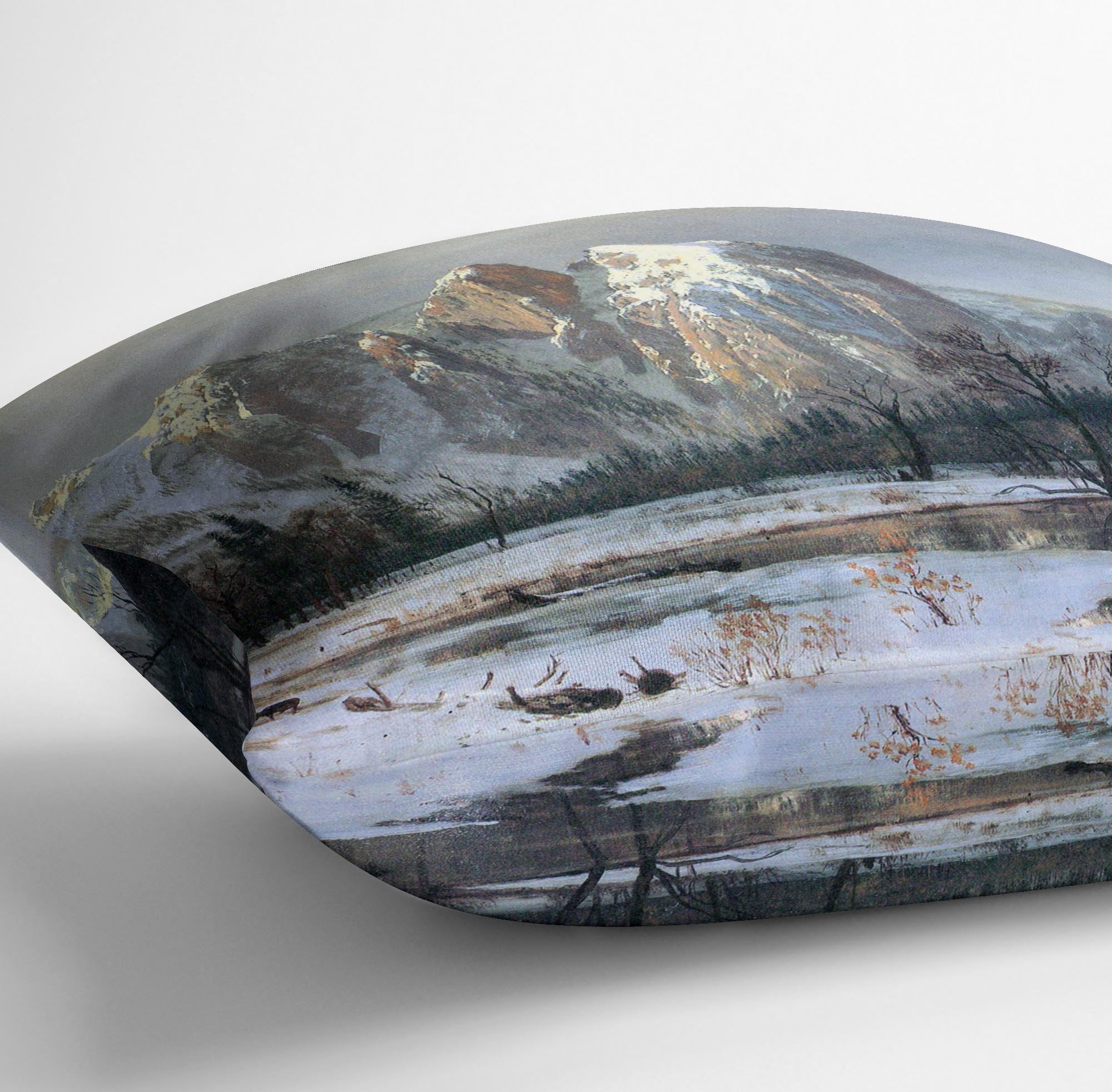 Cathedral Rocks Yosemite by Bierstadt Cushion - Canvas Art Rocks - 3