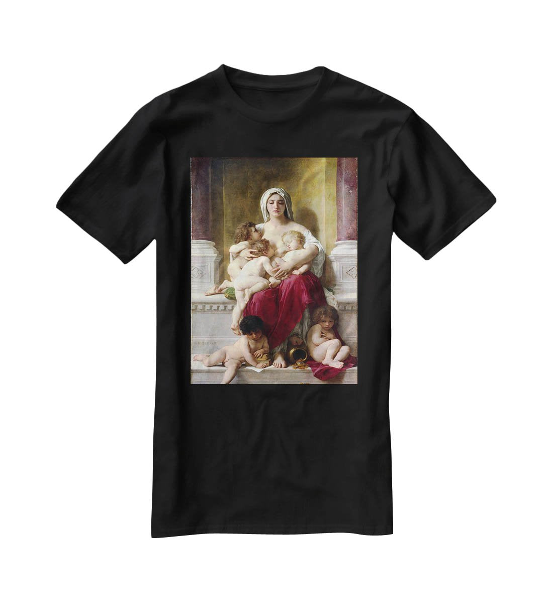 Charity By Bouguereau T-Shirt - Canvas Art Rocks - 1