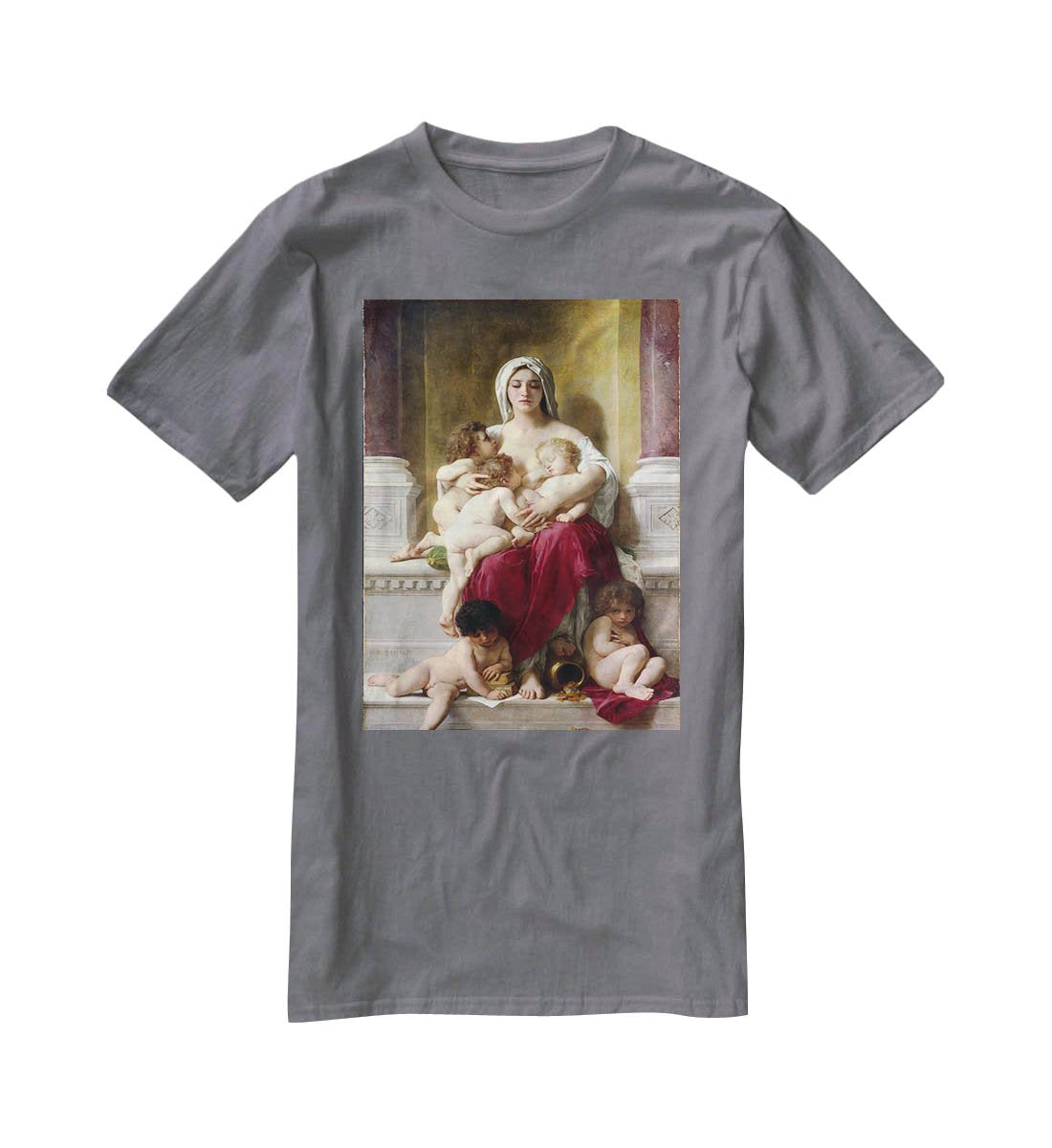 Charity By Bouguereau T-Shirt - Canvas Art Rocks - 3