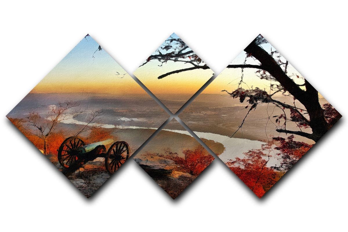 Chattanooga Campaign Painting 4 Square Multi Panel Canvas  - Canvas Art Rocks - 1