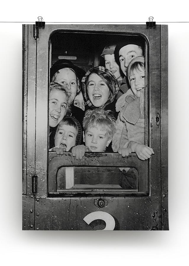 Cheerful train evacuees Canvas Print or Poster - Canvas Art Rocks - 2