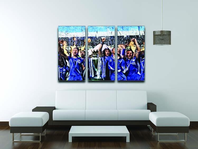 Chelsea FC Premier League Winners 2017 3 Split Panel Canvas Print - Canvas Art Rocks - 3