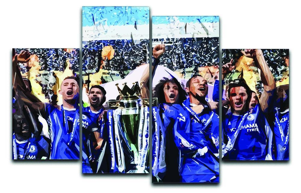 Chelsea FC Premier League Winners 2017 4 Split Panel Canvas  - Canvas Art Rocks - 1