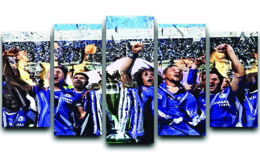 Chelsea FC Premier League Winners 2017 5 Split Panel Canvas  - Canvas Art Rocks - 1