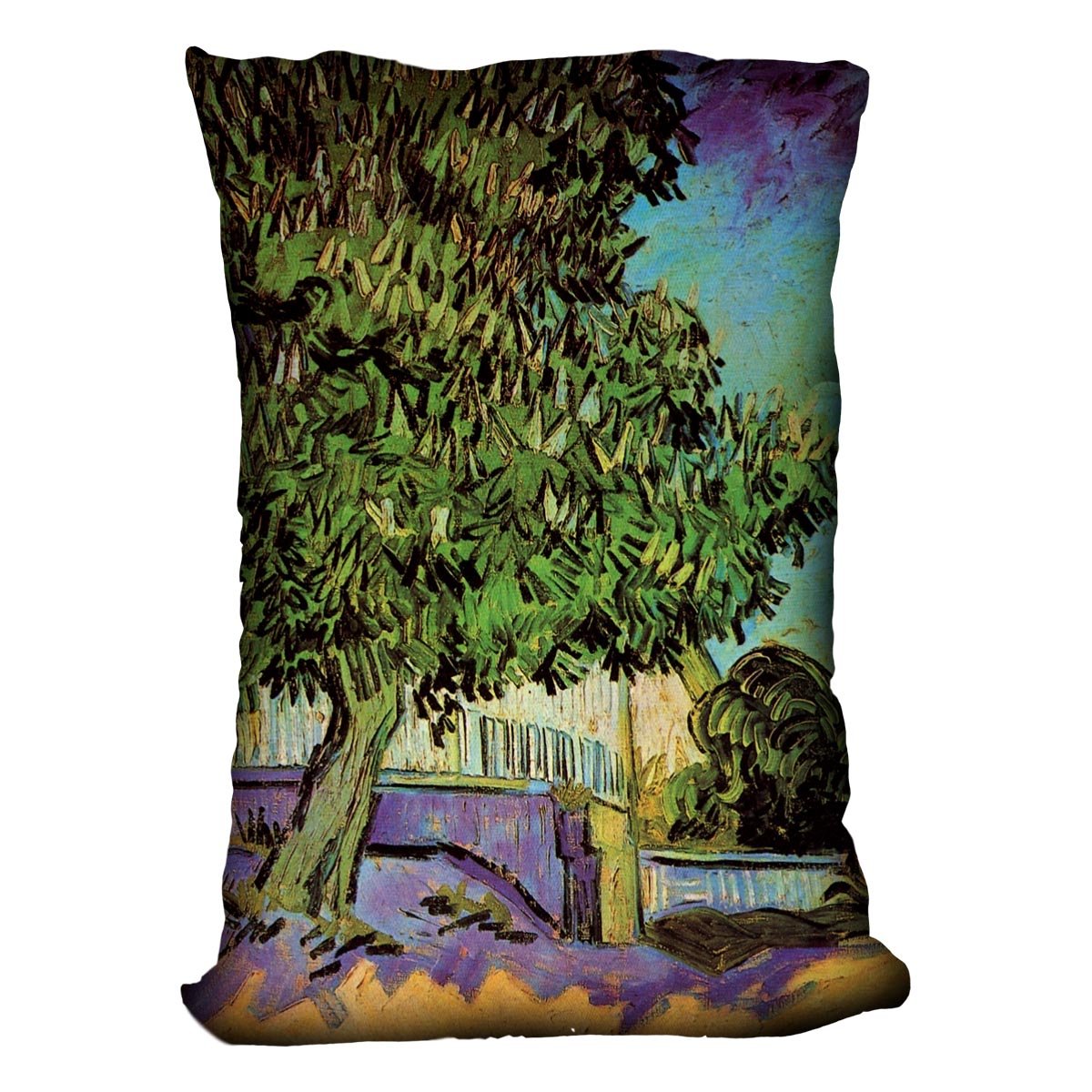 Chestnut Tree in Blossom by Van Gogh Throw Pillow