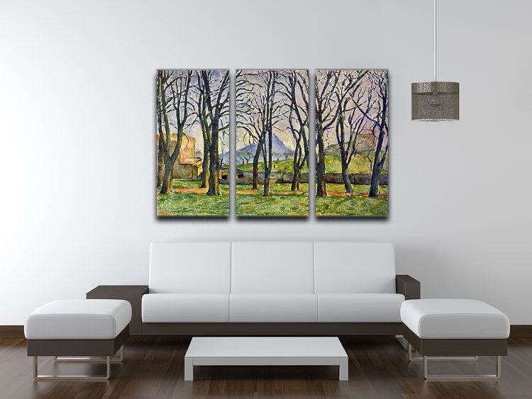 Chestnut Trees in Jas de Bouffan by Cezanne 3 Split Panel Canvas Print - Canvas Art Rocks - 3