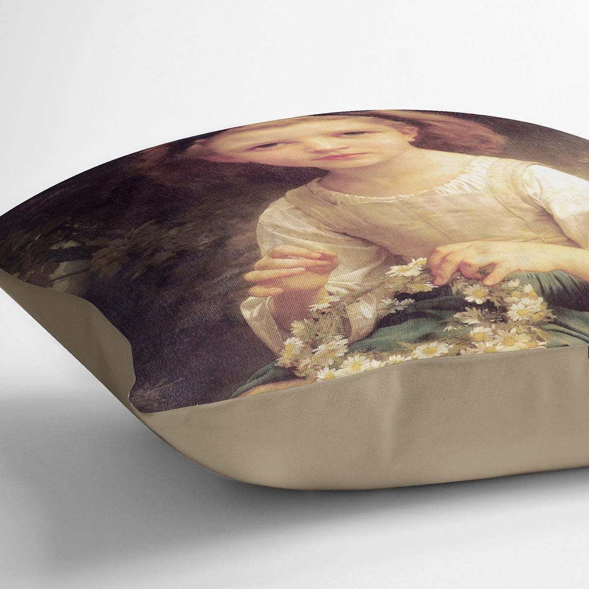 Child Braiding A Crown By Bouguereau Throw Pillow
