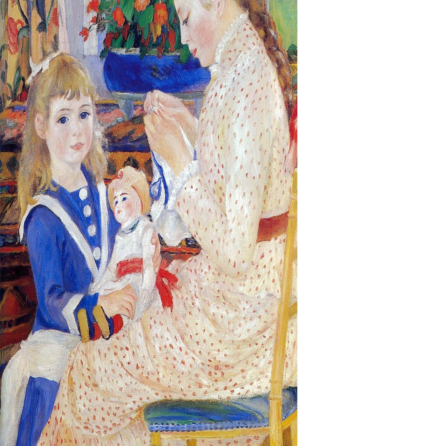 Children in the afternoon in Wargemont Detail by Renoir Floating Framed Canvas