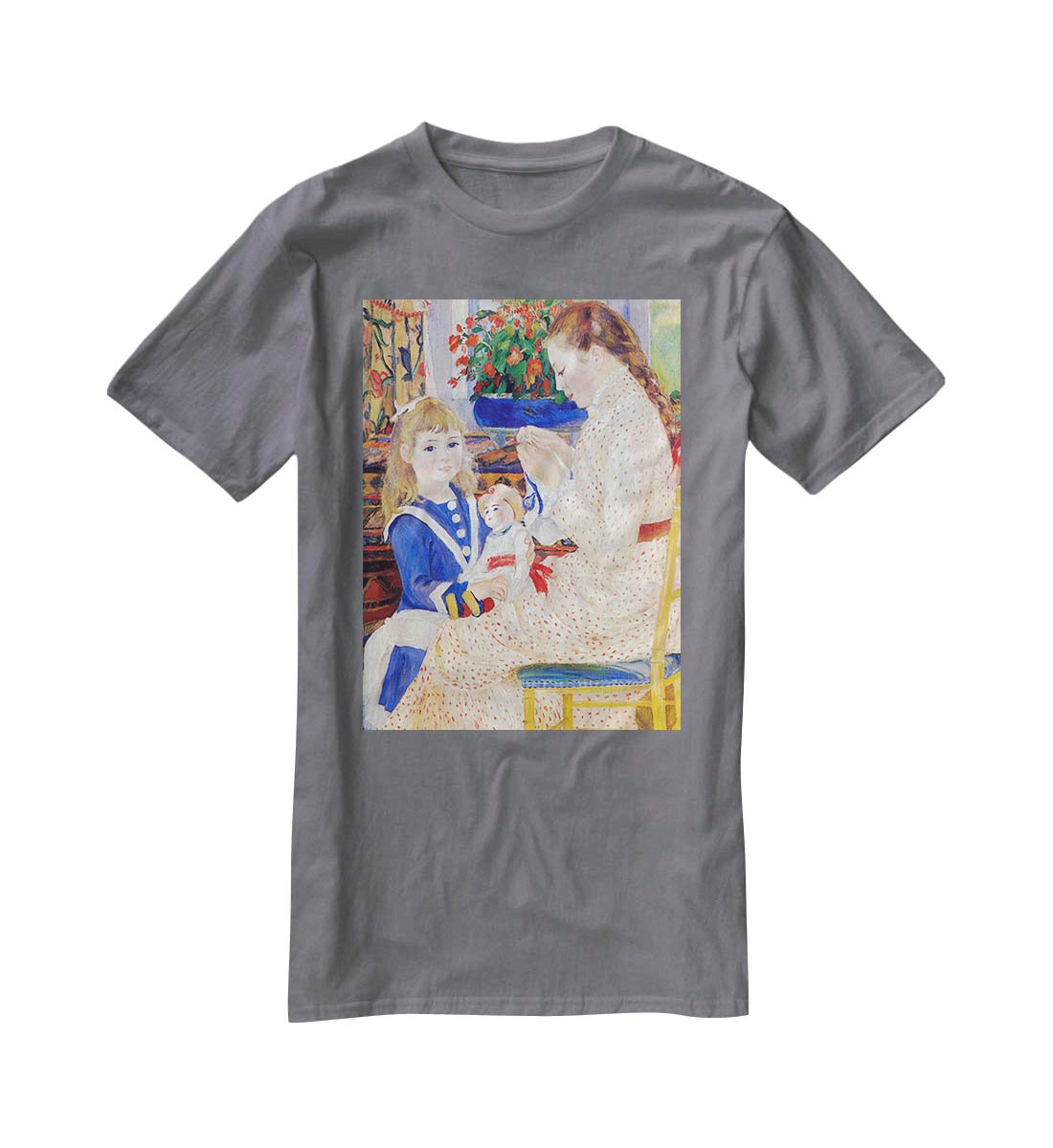Children in the afternoon in Wargemont Detail by Renoir T-Shirt - Canvas Art Rocks - 3