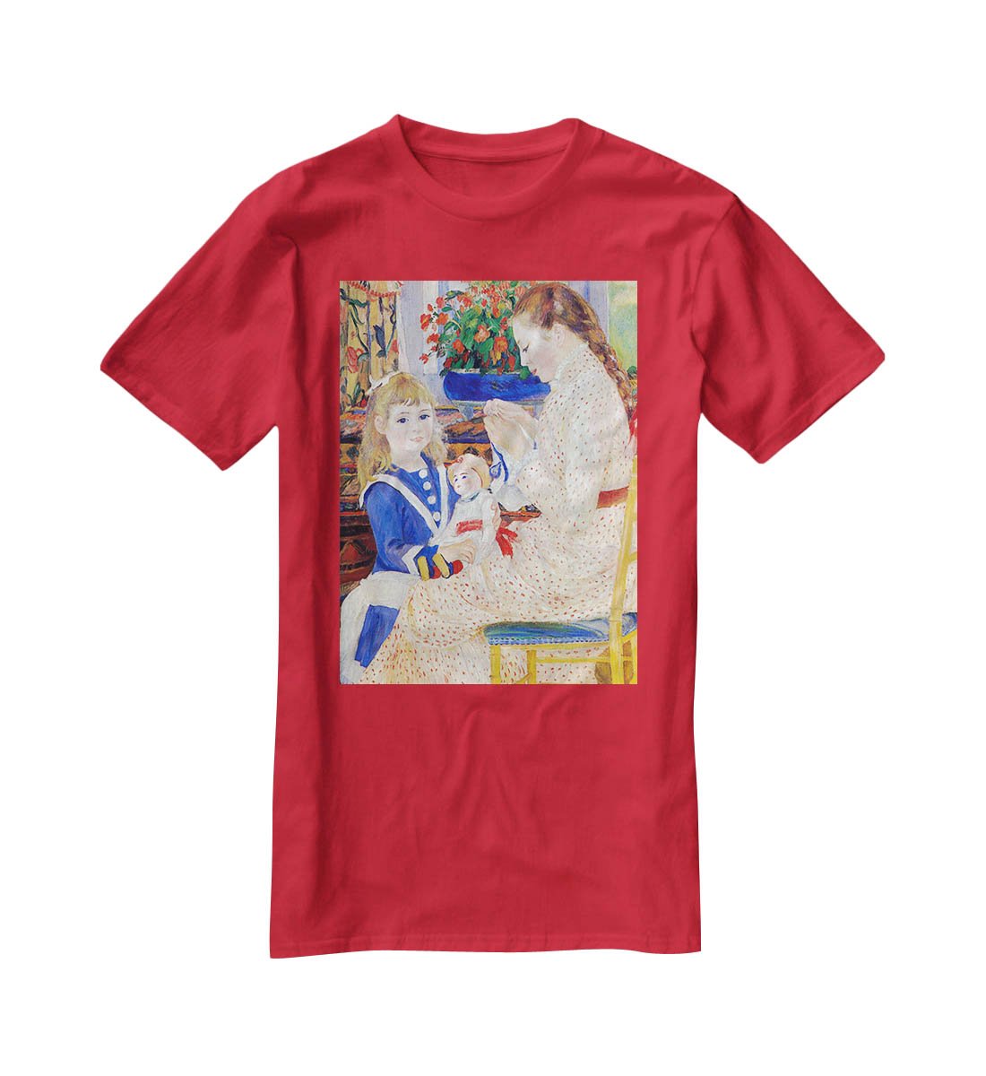Children in the afternoon in Wargemont Detail by Renoir T-Shirt - Canvas Art Rocks - 4