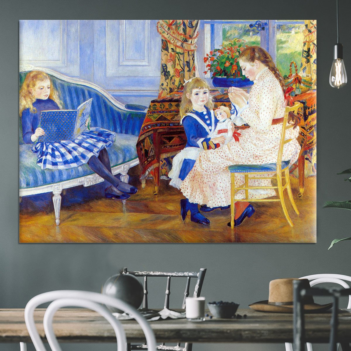 Children in the afternoon in Wargemont by Renoir Canvas Print or Poster