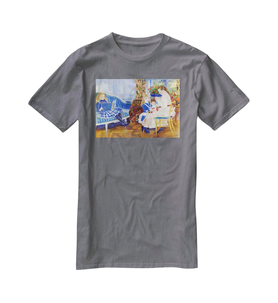 Children in the afternoon in Wargemont by Renoir T-Shirt - Canvas Art Rocks - 3