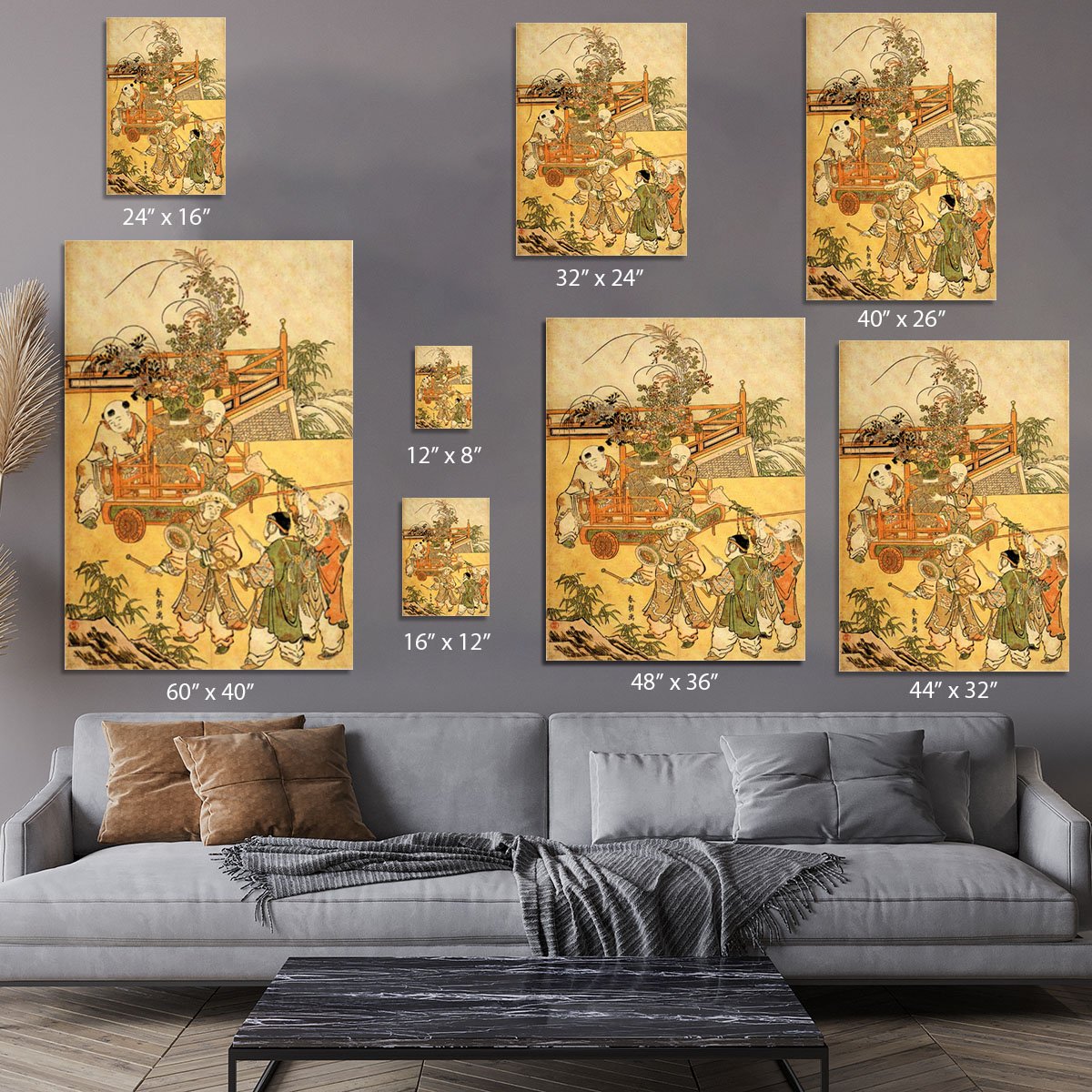 Chinese children by Hokusai Canvas Print or Poster