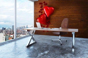 Chocolate hearts on wooden board Wall Mural Wallpaper - Canvas Art Rocks - 3