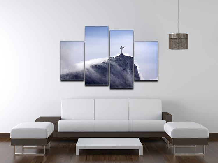 Christ the Redeemer in clouds 4 Split Panel Canvas  - Canvas Art Rocks - 3