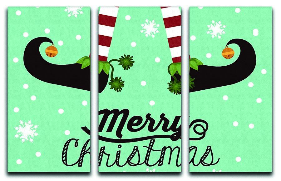 Christmas Elf 3 Split Panel Canvas Print - Canvas Art Rocks - 1
