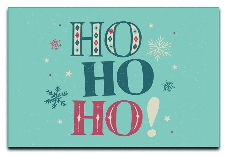 Christmas Retro Ho Ho Ho Canvas Print or Poster  - Canvas Art Rocks - 1