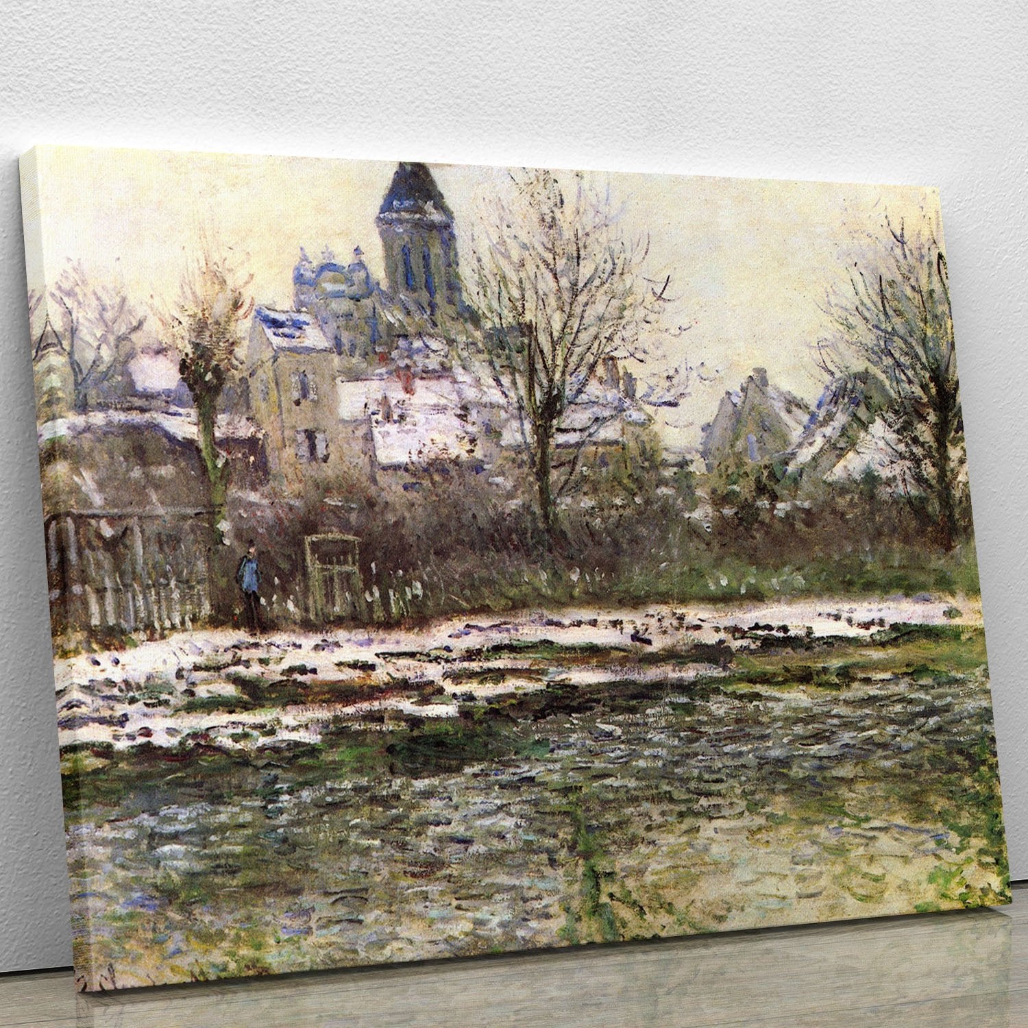Church of Vetheuil in the snow by Monet Canvas Print or Poster
