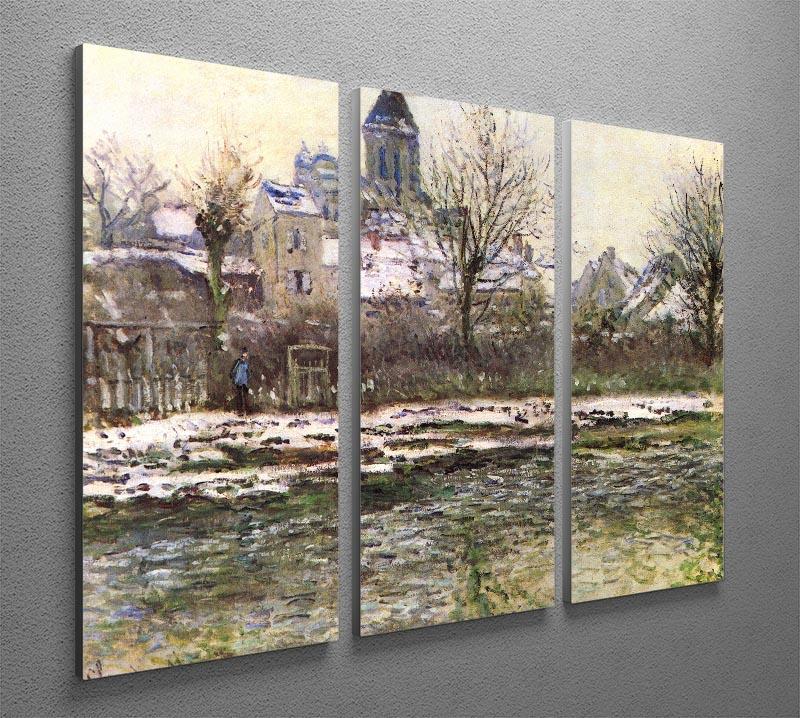 Church of Vetheuil in the snow by Monet Split Panel Canvas Print - Canvas Art Rocks - 4