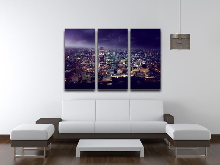 City of London At Sunset 3 Split Panel Canvas Print - Canvas Art Rocks - 3