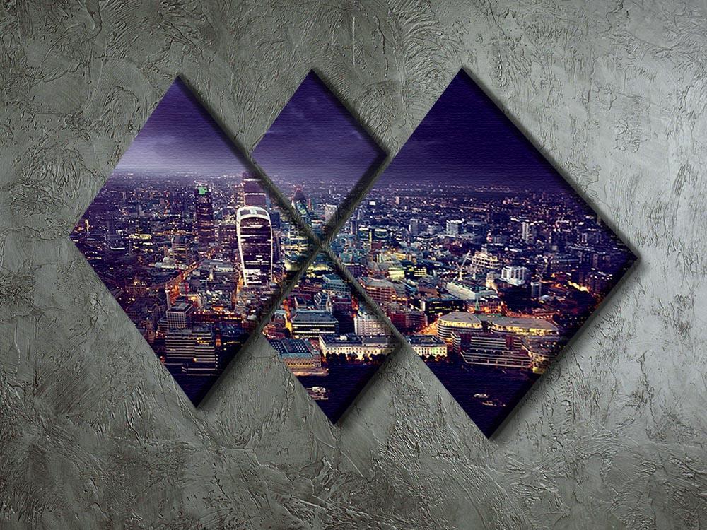 City of London At Sunset 4 Square Multi Panel Canvas  - Canvas Art Rocks - 2