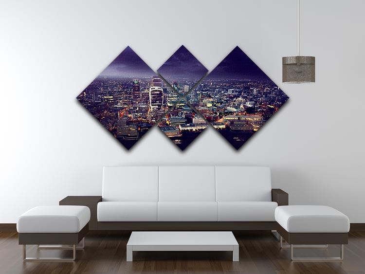 City of London At Sunset 4 Square Multi Panel Canvas  - Canvas Art Rocks - 3