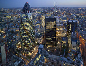 City of London lit up at night Wall Mural Wallpaper - Canvas Art Rocks - 1