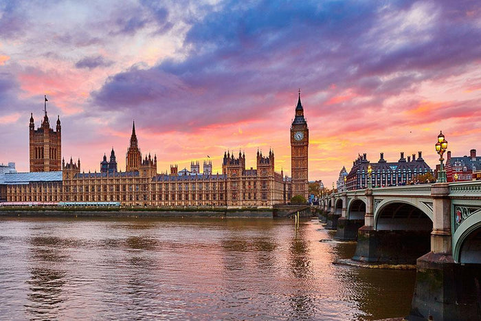 Cityscape of Big Ben and Westminster Bridge Wall Mural Wallpaper
