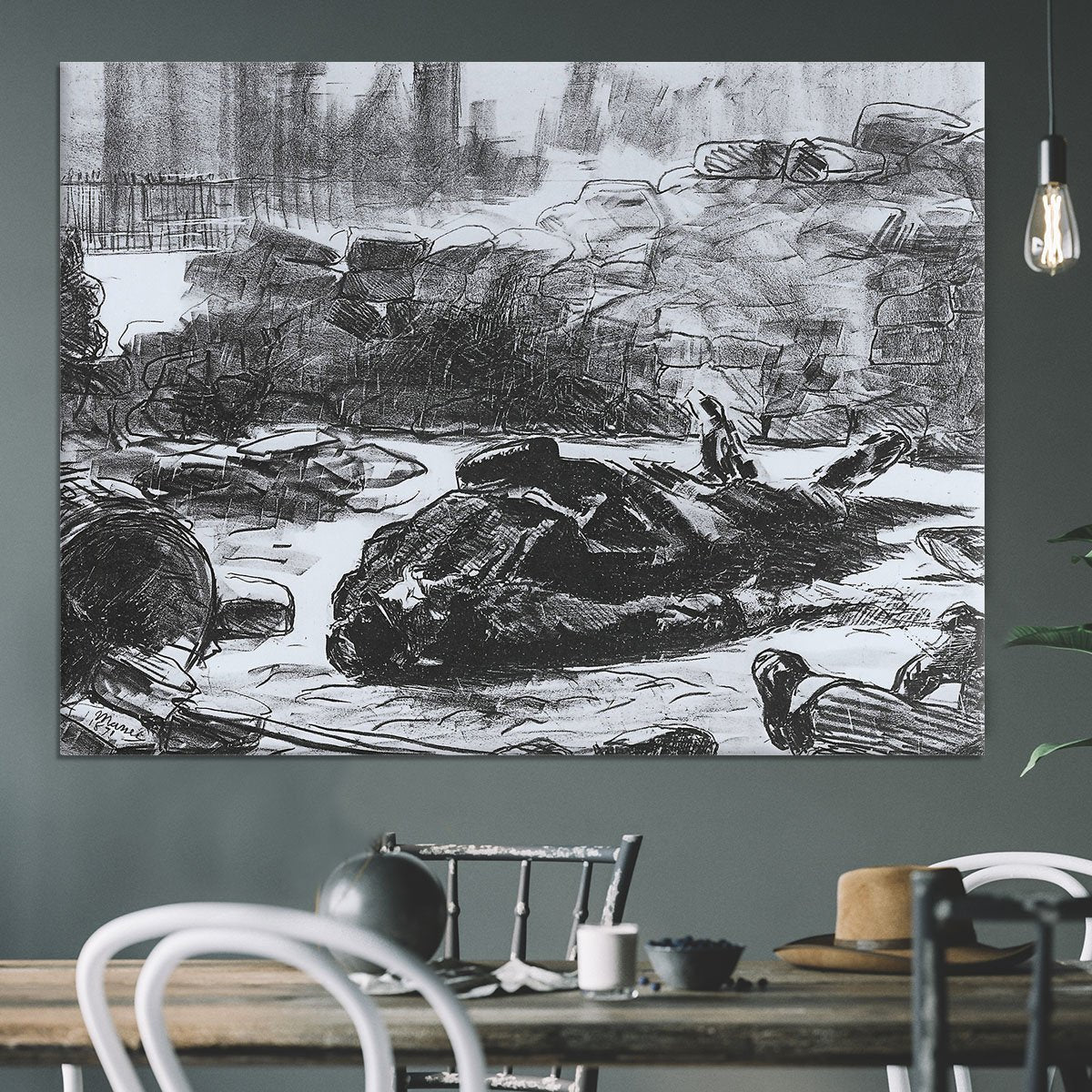 Civil war by Manet Canvas Print or Poster