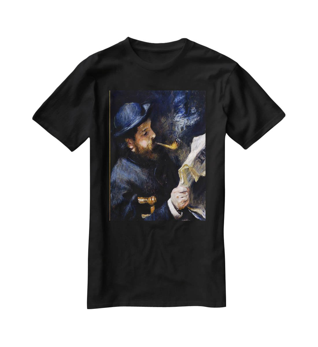 Claude Monet Reading A Newspaper by Renoir T-Shirt - Canvas Art Rocks - 1