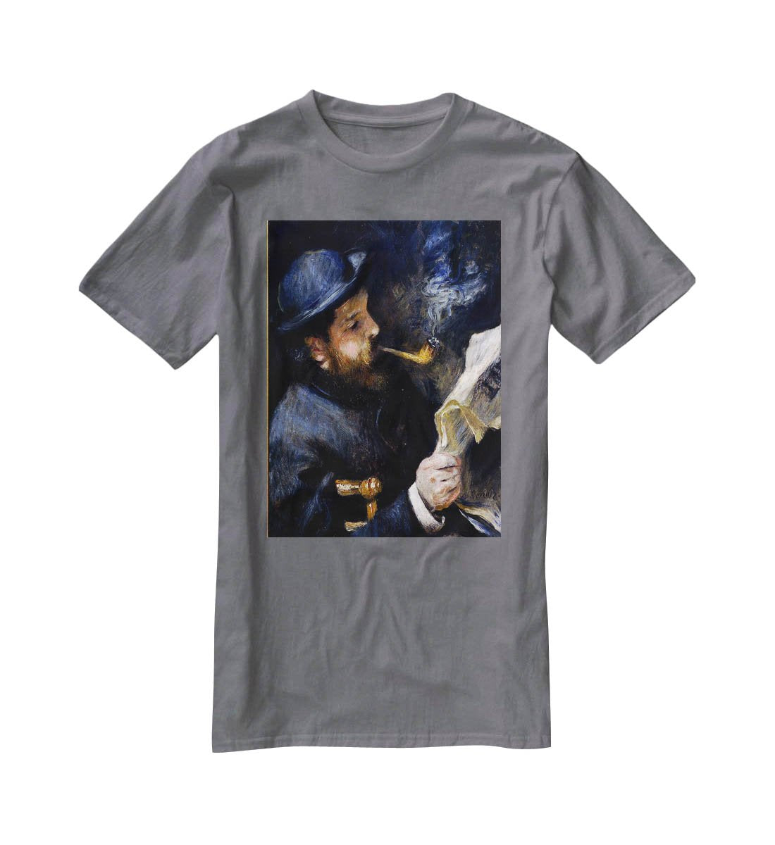 Claude Monet Reading A Newspaper by Renoir T-Shirt - Canvas Art Rocks - 3