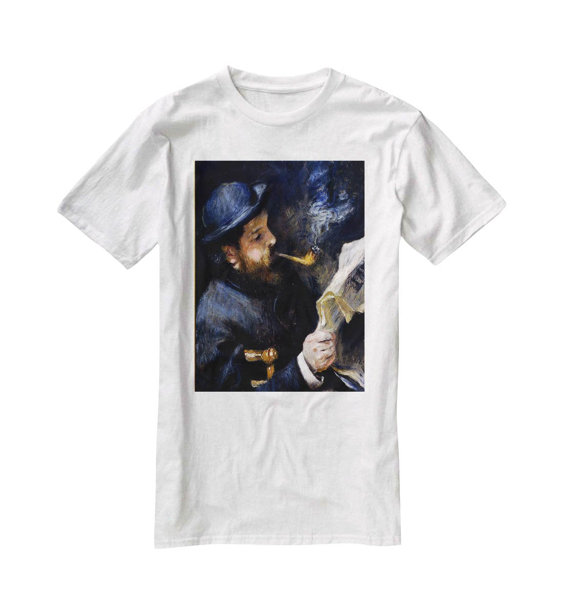 Claude Monet Reading A Newspaper by Renoir T-Shirt - Canvas Art Rocks - 5
