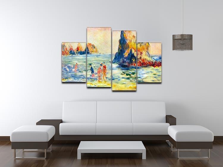 Cliffs at Guernsey by Renoir 4 Split Panel Canvas - Canvas Art Rocks - 3