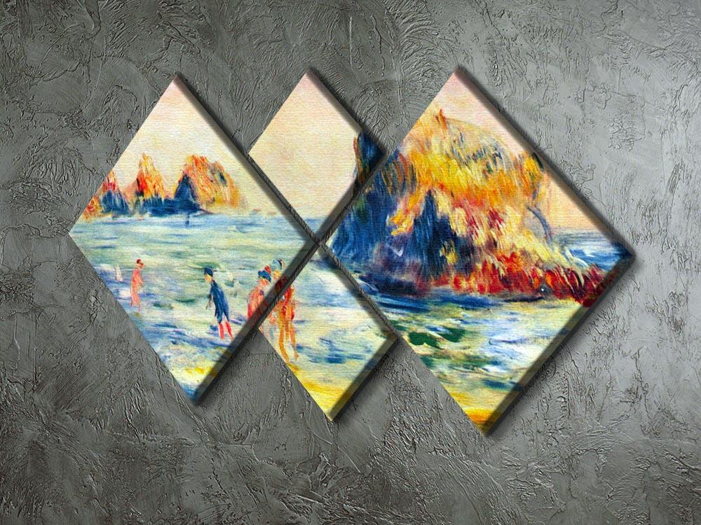 Cliffs at Guernsey by Renoir 4 Square Multi Panel Canvas - Canvas Art Rocks - 2