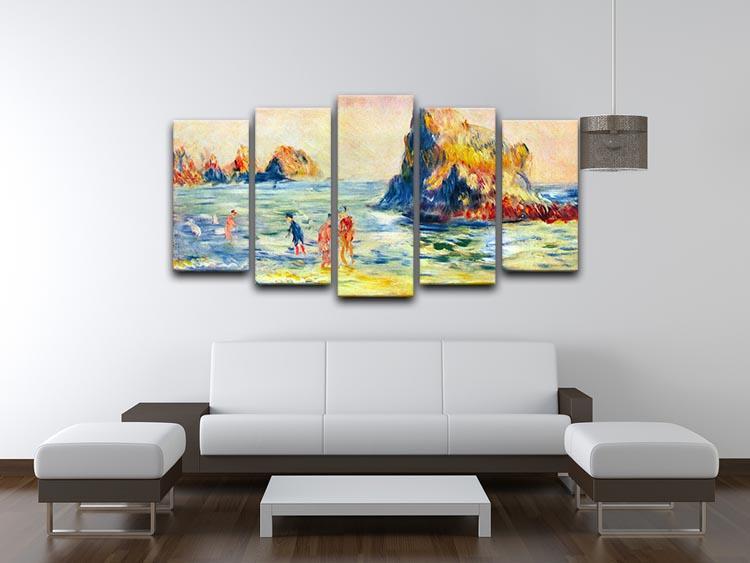 Cliffs at Guernsey by Renoir 5 Split Panel Canvas - Canvas Art Rocks - 3