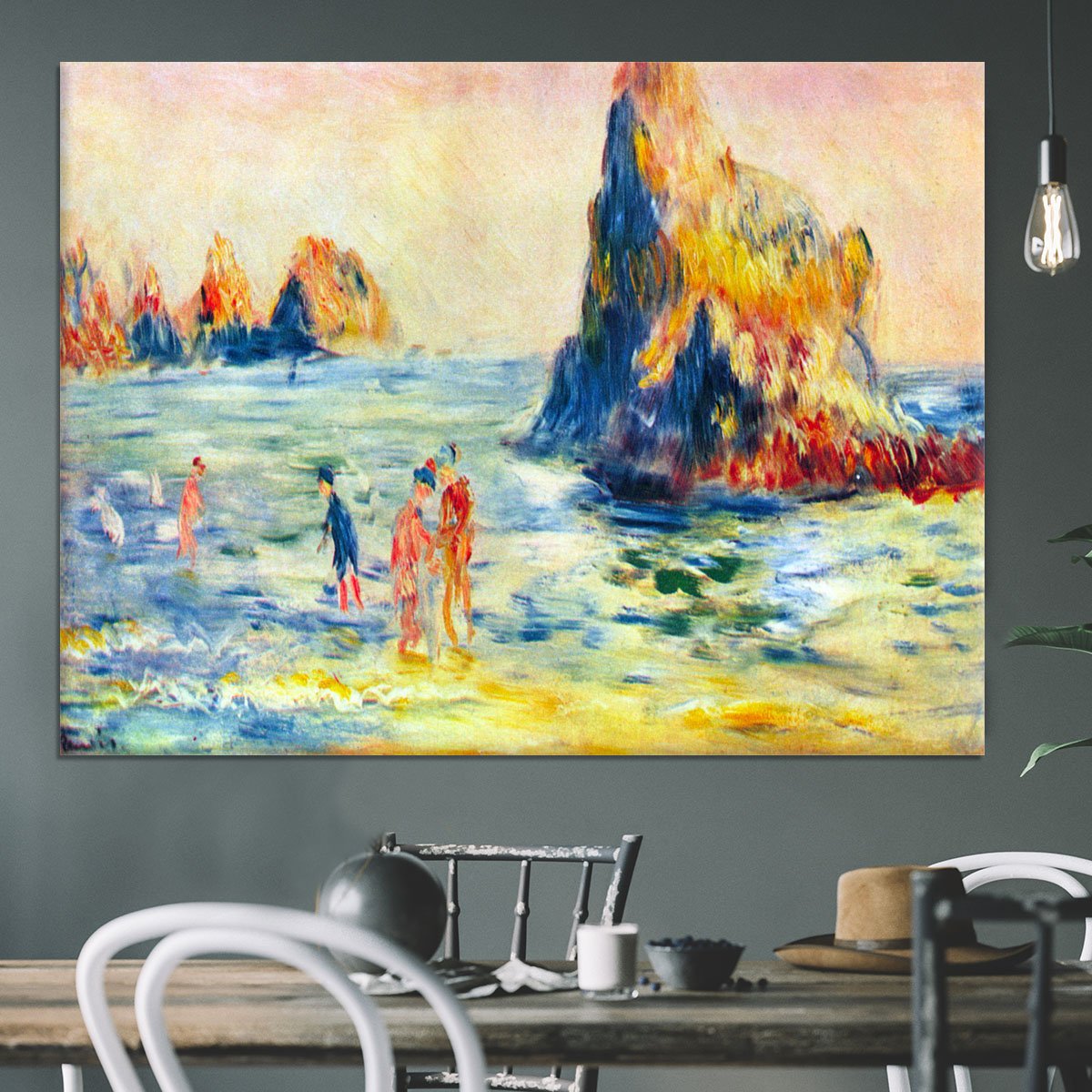 Cliffs at Guernsey by Renoir Canvas Print or Poster