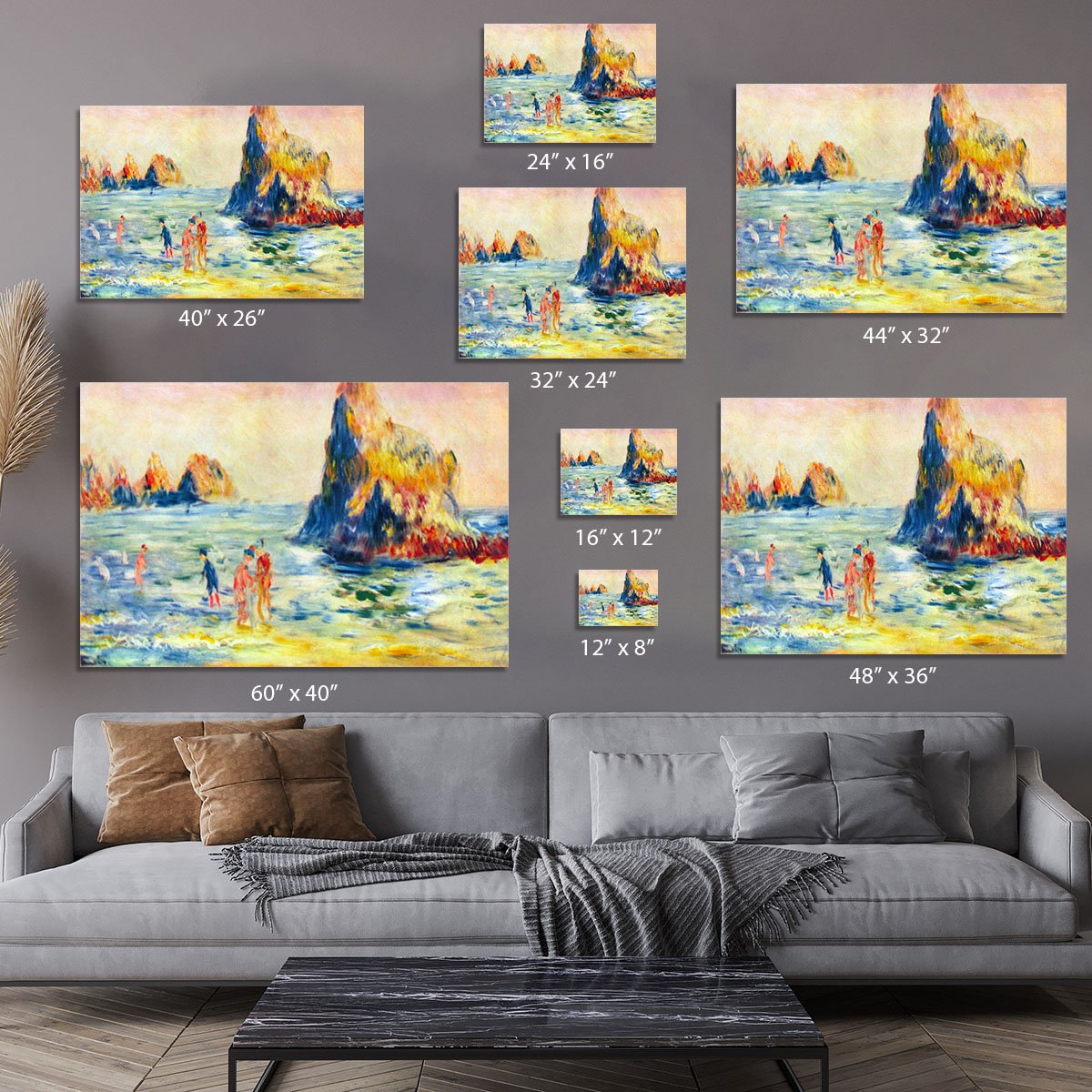 Cliffs at Guernsey by Renoir Canvas Print or Poster