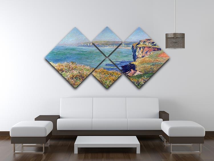 Cliffs at Varengeville by Monet 4 Square Multi Panel Canvas - Canvas Art Rocks - 3