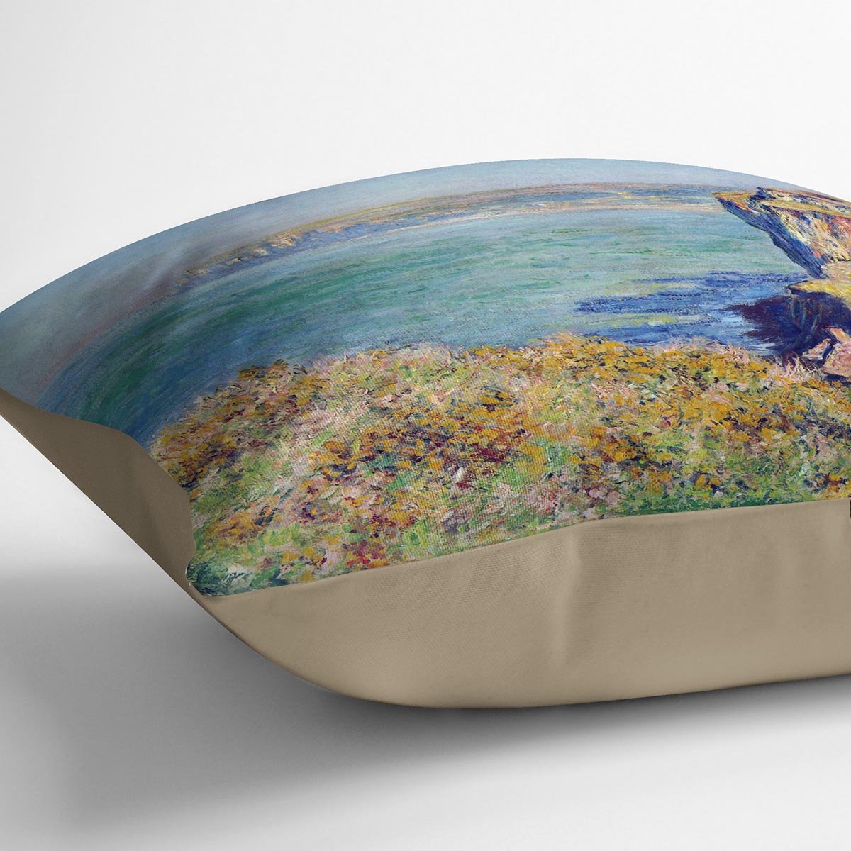 Cliffs at Varengeville by Monet Throw Pillow