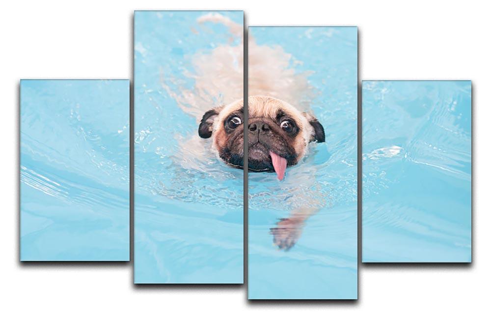 Close-up a cute dog puppy Pug 4 Split Panel Canvas - Canvas Art Rocks - 1