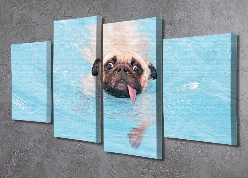 Close-up a cute dog puppy Pug 4 Split Panel Canvas - Canvas Art Rocks - 2