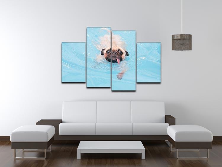 Close-up a cute dog puppy Pug 4 Split Panel Canvas - Canvas Art Rocks - 3