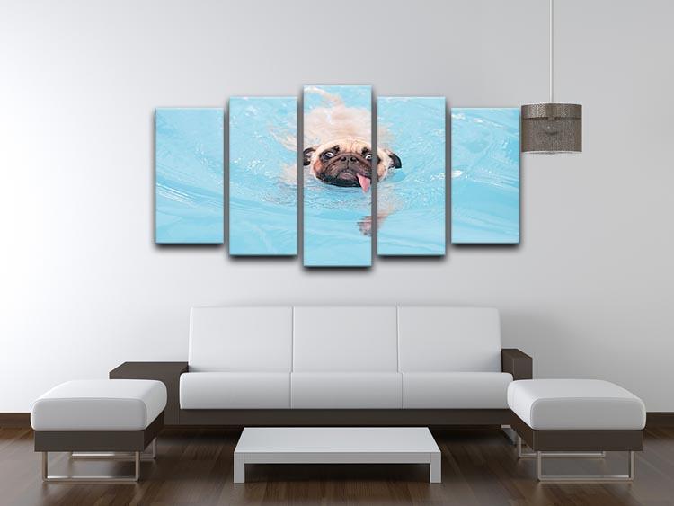 Close-up a cute dog puppy Pug 5 Split Panel Canvas - Canvas Art Rocks - 3