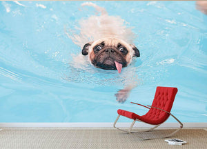 Close-up a cute dog puppy Pug Wall Mural Wallpaper - Canvas Art Rocks - 2