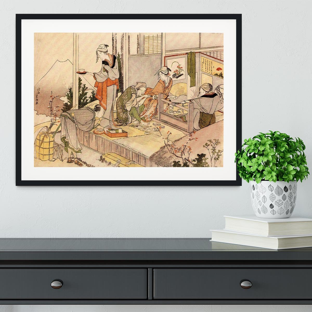 Close to mount Fuji by Hokusai Framed Print - Canvas Art Rocks - 1