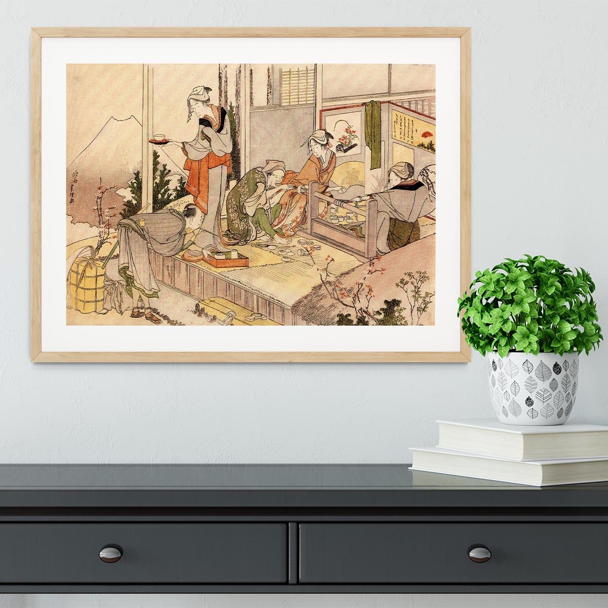 Close to mount Fuji by Hokusai Framed Print - Canvas Art Rocks - 3